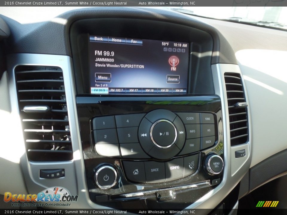 2016 Chevrolet Cruze Limited LT Summit White / Cocoa/Light Neutral Photo #17