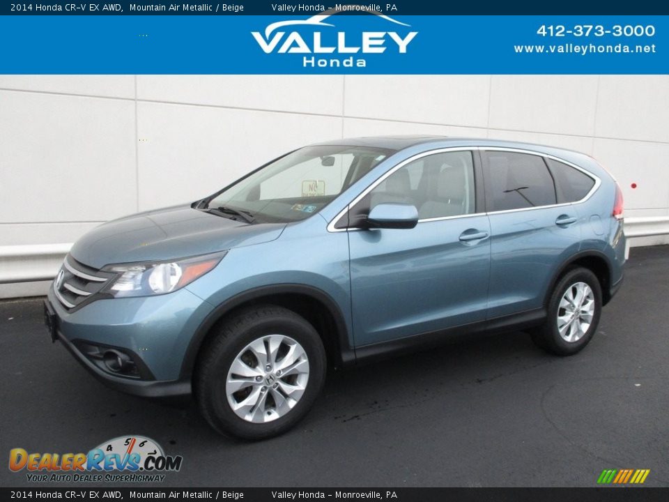 2014 Honda CR-V EX AWD Mountain Air Metallic / Beige Photo #1
