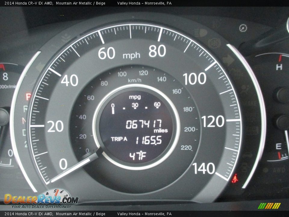 2014 Honda CR-V EX AWD Mountain Air Metallic / Beige Photo #20