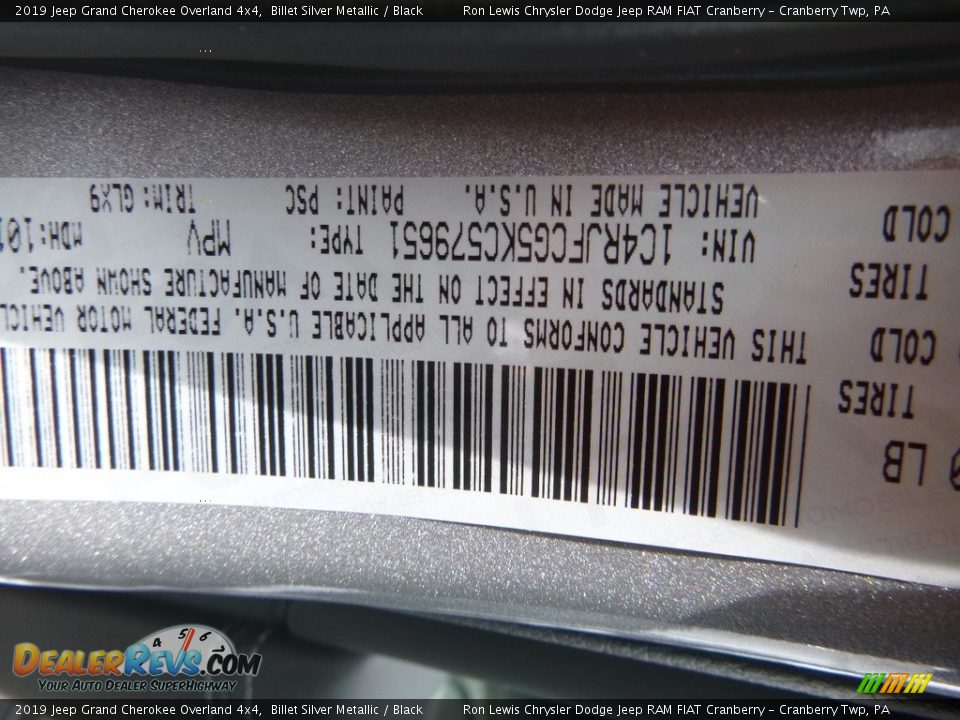 2019 Jeep Grand Cherokee Overland 4x4 Billet Silver Metallic / Black Photo #12