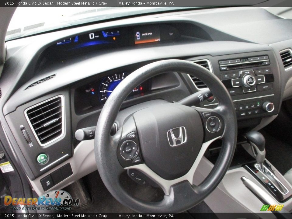 2015 Honda Civic LX Sedan Modern Steel Metallic / Gray Photo #12