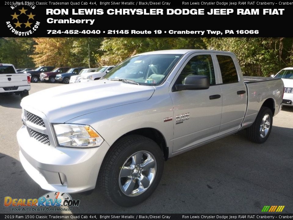 2019 Ram 1500 Classic Tradesman Quad Cab 4x4 Bright Silver Metallic / Black/Diesel Gray Photo #1