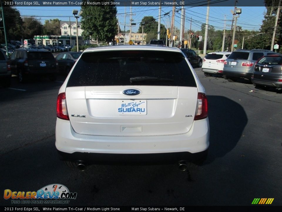 2013 Ford Edge SEL White Platinum Tri-Coat / Medium Light Stone Photo #7