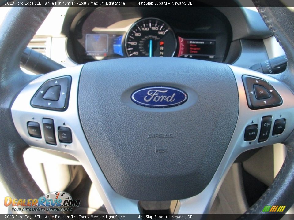 2013 Ford Edge SEL White Platinum Tri-Coat / Medium Light Stone Photo #11