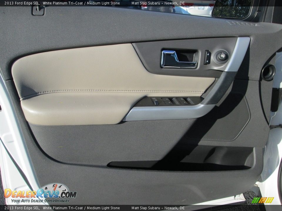 2013 Ford Edge SEL White Platinum Tri-Coat / Medium Light Stone Photo #14
