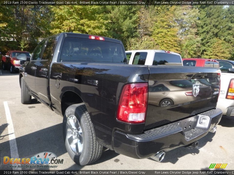 2019 Ram 1500 Classic Tradesman Quad Cab 4x4 Brilliant Black Crystal Pearl / Black/Diesel Gray Photo #3