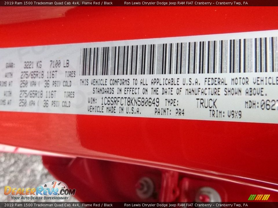 2019 Ram 1500 Tradesman Quad Cab 4x4 Flame Red / Black Photo #14