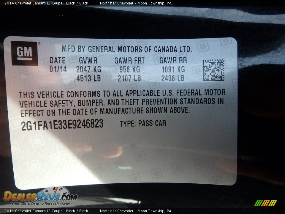 2014 Chevrolet Camaro LS Coupe Black / Black Photo #29
