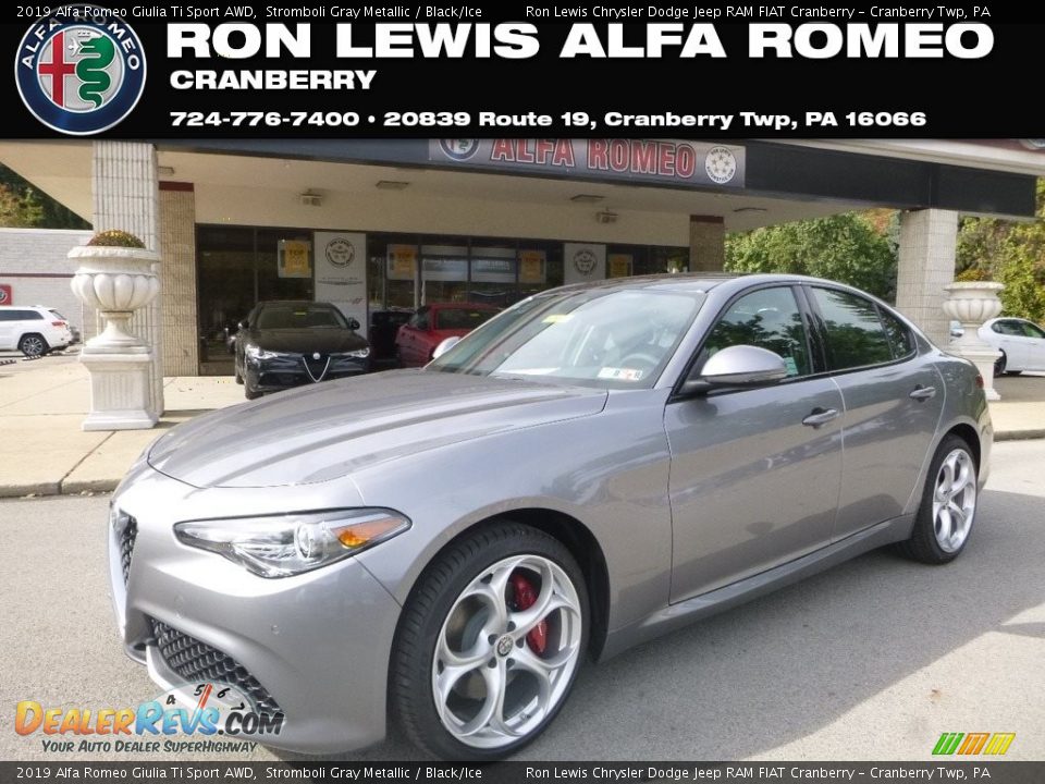 2019 Alfa Romeo Giulia Ti Sport AWD Stromboli Gray Metallic / Black/Ice Photo #1