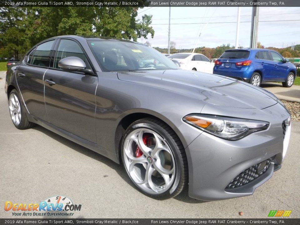 2019 Alfa Romeo Giulia Ti Sport AWD Stromboli Gray Metallic / Black/Ice Photo #12