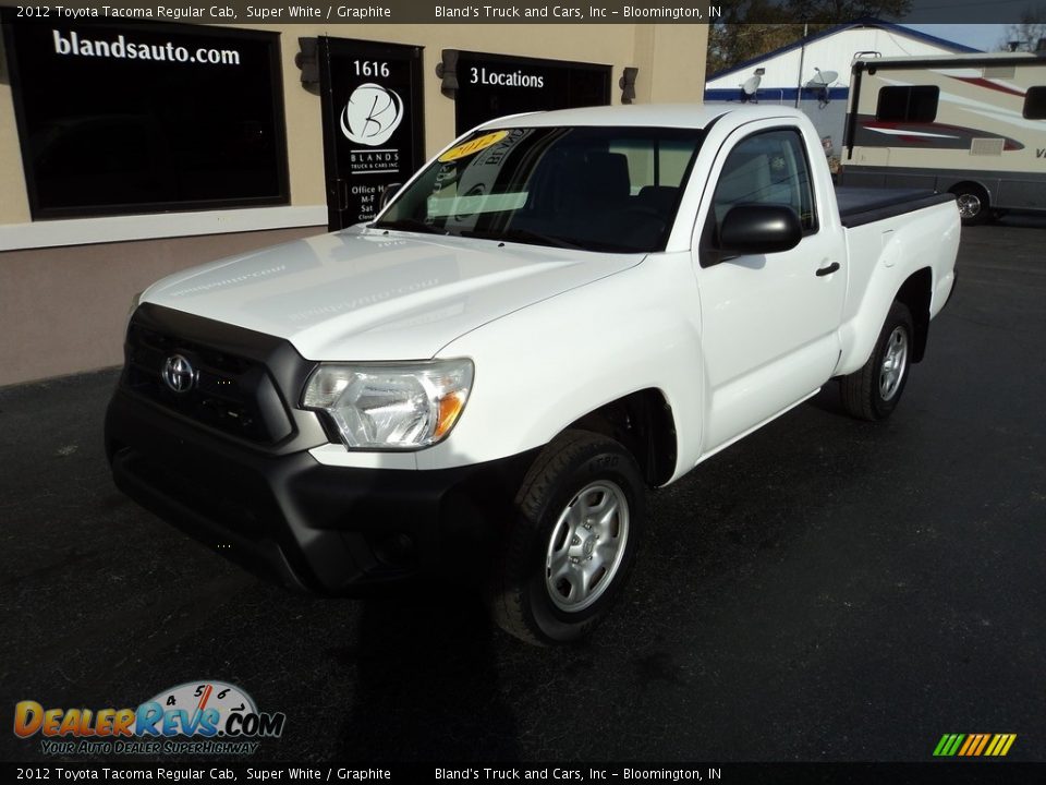 2012 Toyota Tacoma Regular Cab Super White / Graphite Photo #2