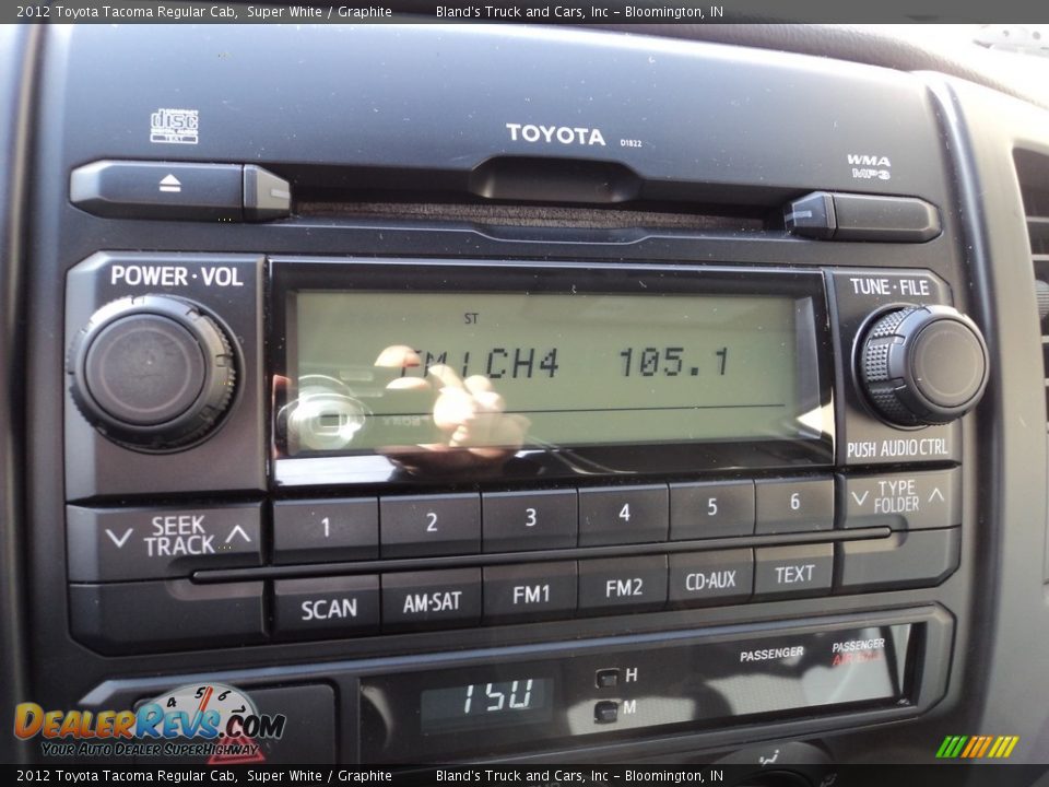 2012 Toyota Tacoma Regular Cab Super White / Graphite Photo #12