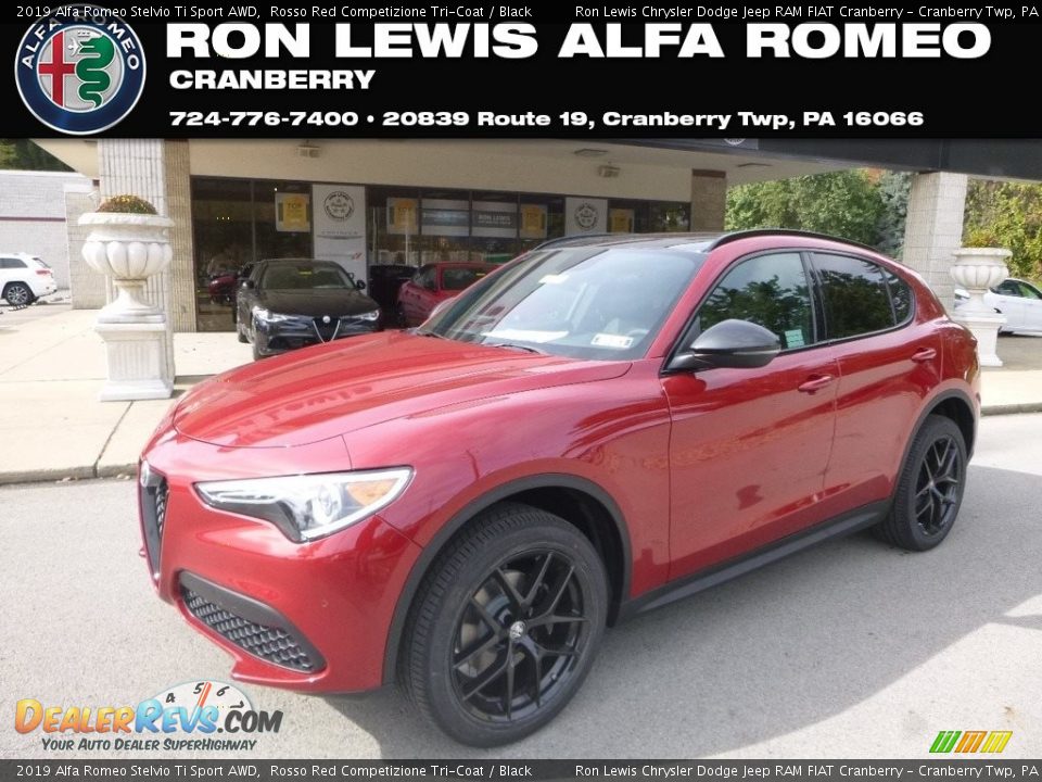 2019 Alfa Romeo Stelvio Ti Sport AWD Rosso Red Competizione Tri-Coat / Black Photo #1