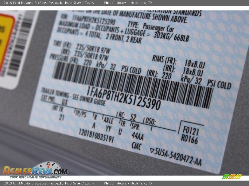 2019 Ford Mustang EcoBoost Fastback Ingot Silver / Ebony Photo #32