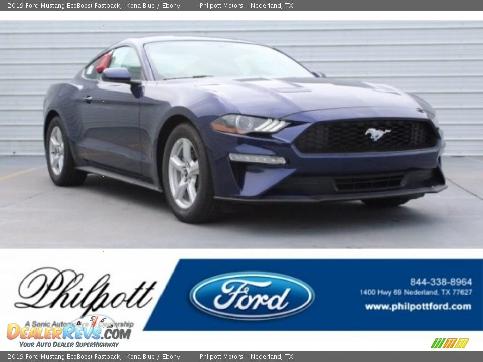 2019 Ford Mustang EcoBoost Fastback Kona Blue / Ebony Photo #1