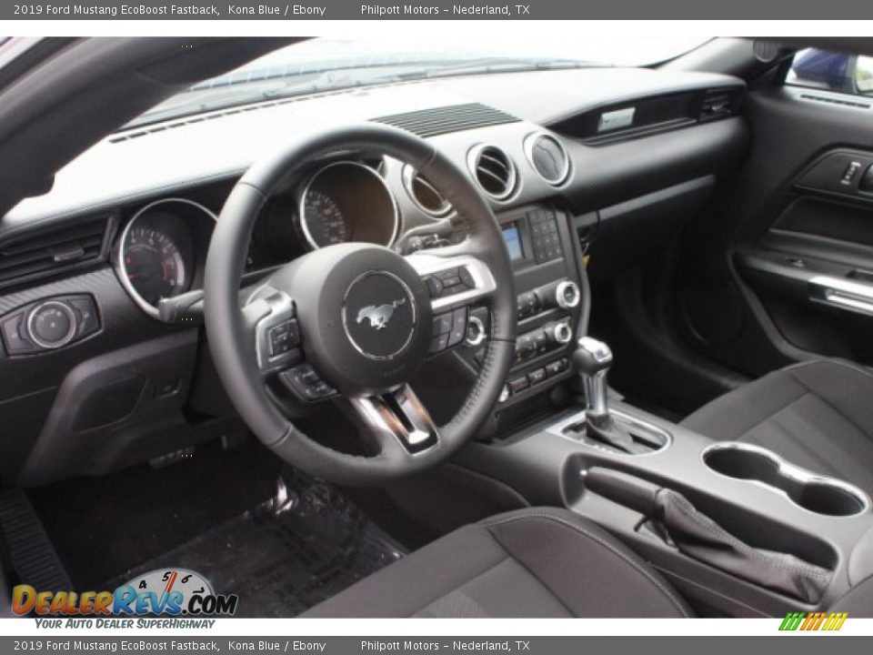 2019 Ford Mustang EcoBoost Fastback Kona Blue / Ebony Photo #14