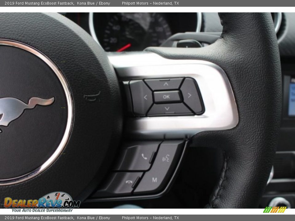 2019 Ford Mustang EcoBoost Fastback Kona Blue / Ebony Photo #22