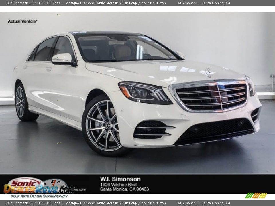 2019 Mercedes-Benz S 560 Sedan designo Diamond White Metallic / Silk Beige/Espresso Brown Photo #1