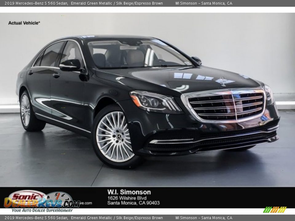 2019 Mercedes-Benz S 560 Sedan Emerald Green Metallic / Silk Beige/Espresso Brown Photo #1