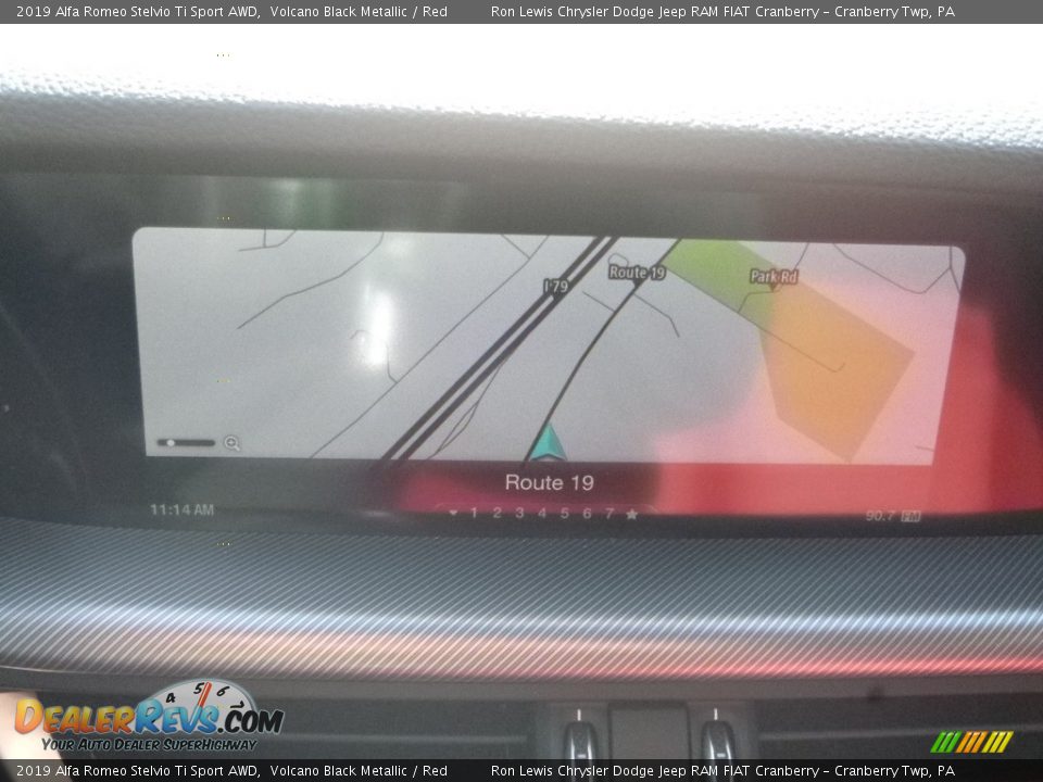 2019 Alfa Romeo Stelvio Ti Sport AWD Volcano Black Metallic / Red Photo #22