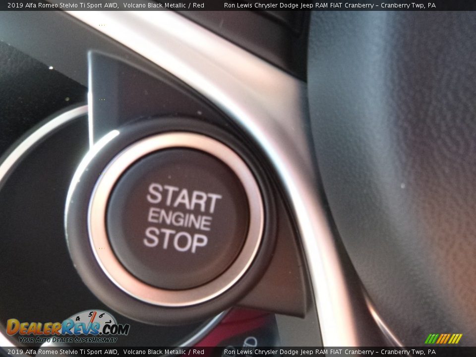 2019 Alfa Romeo Stelvio Ti Sport AWD Volcano Black Metallic / Red Photo #25