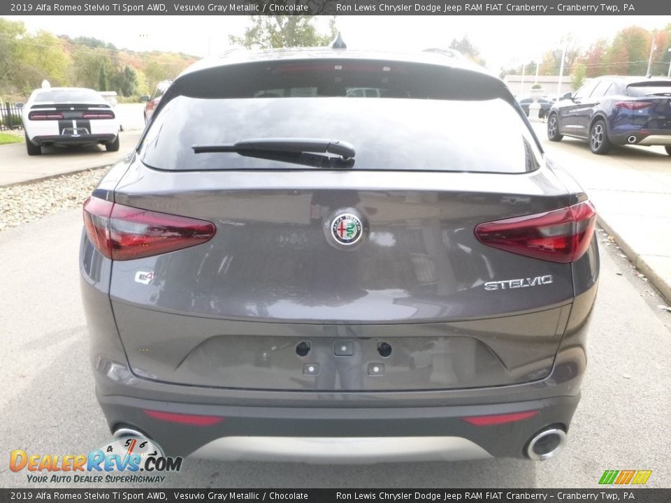 2019 Alfa Romeo Stelvio Ti Sport AWD Vesuvio Gray Metallic / Chocolate Photo #7