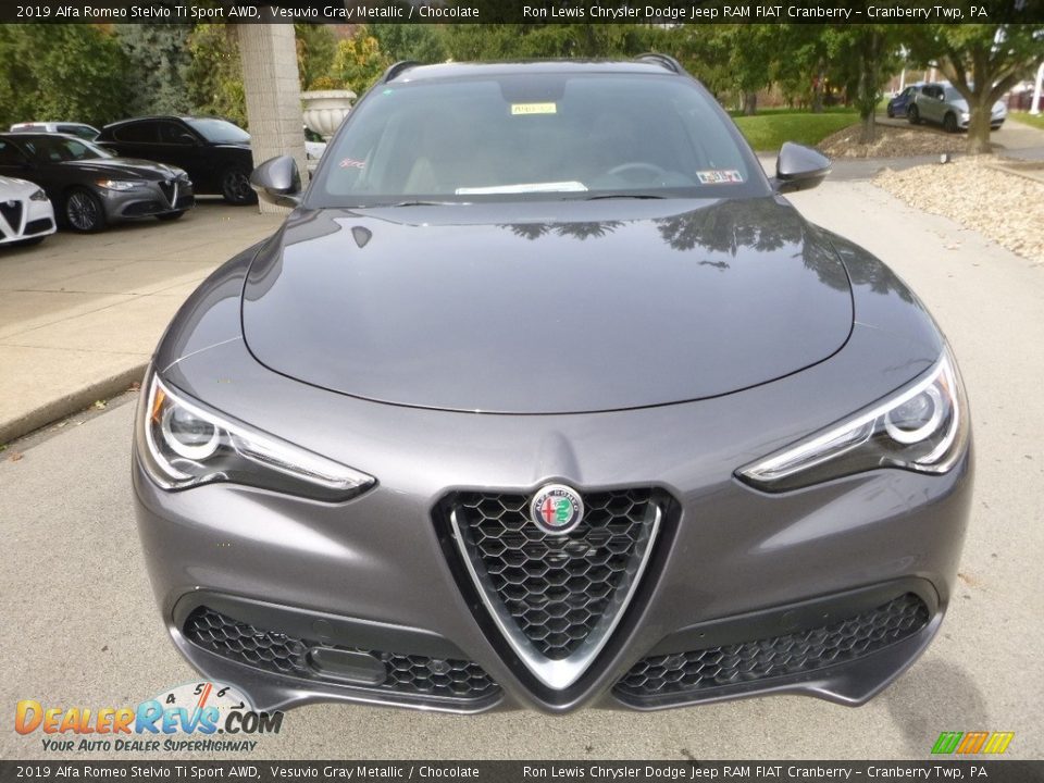 2019 Alfa Romeo Stelvio Ti Sport AWD Vesuvio Gray Metallic / Chocolate Photo #13