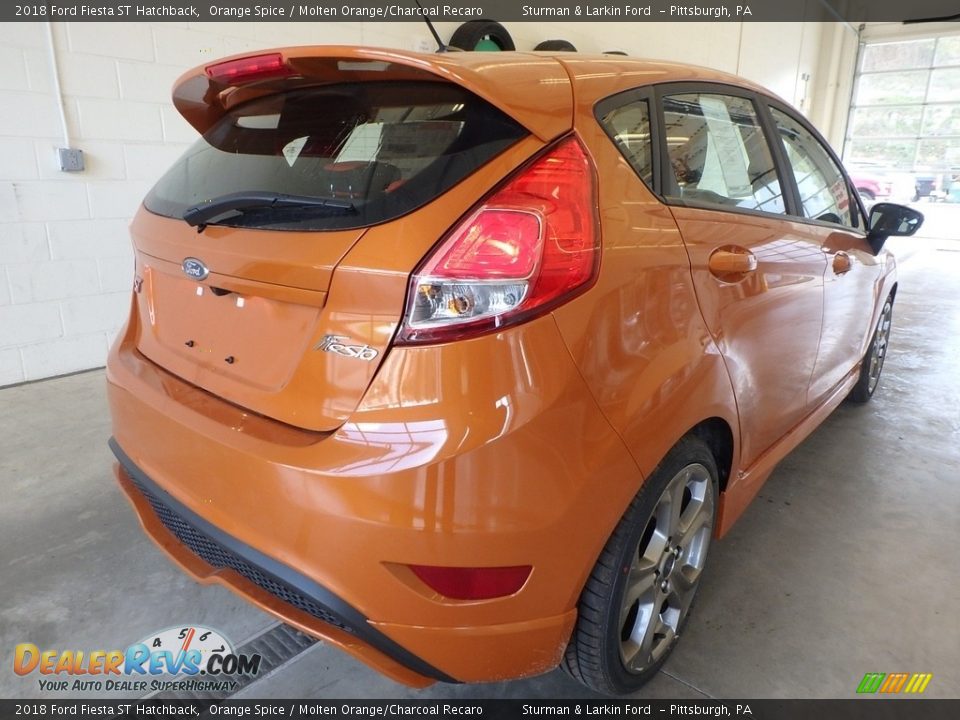 2018 Ford Fiesta ST Hatchback Orange Spice / Molten Orange/Charcoal Recaro Photo #2