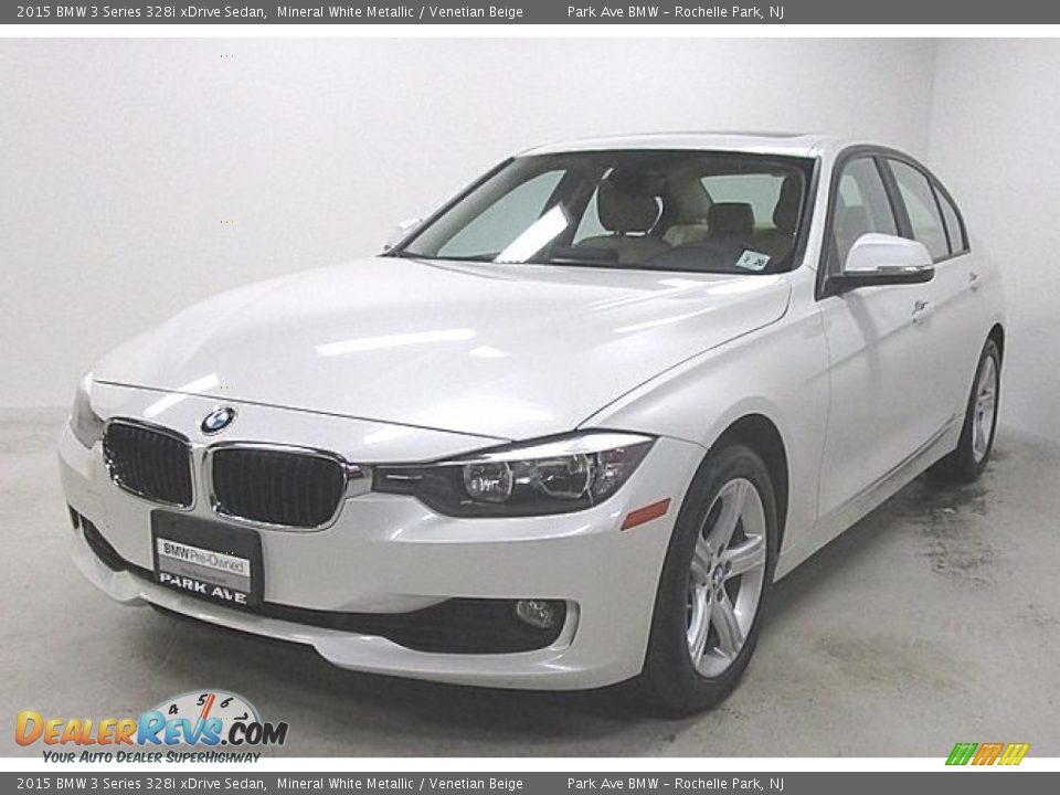 2015 BMW 3 Series 328i xDrive Sedan Mineral White Metallic / Venetian Beige Photo #1