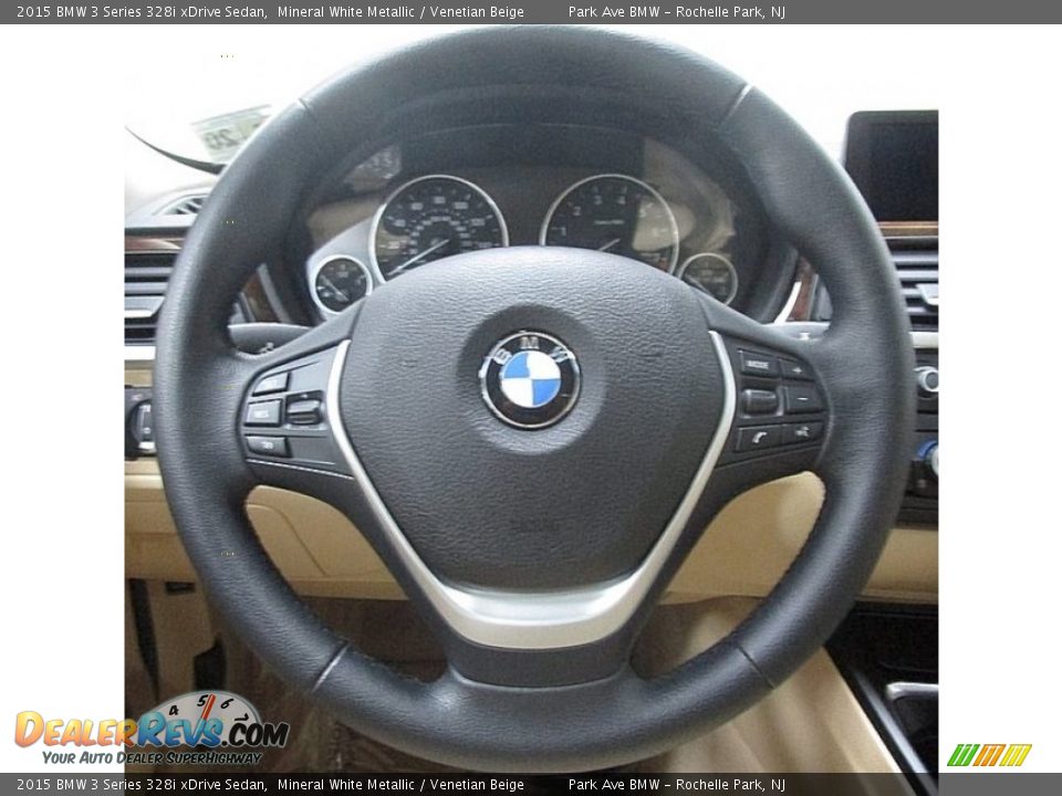 2015 BMW 3 Series 328i xDrive Sedan Mineral White Metallic / Venetian Beige Photo #23