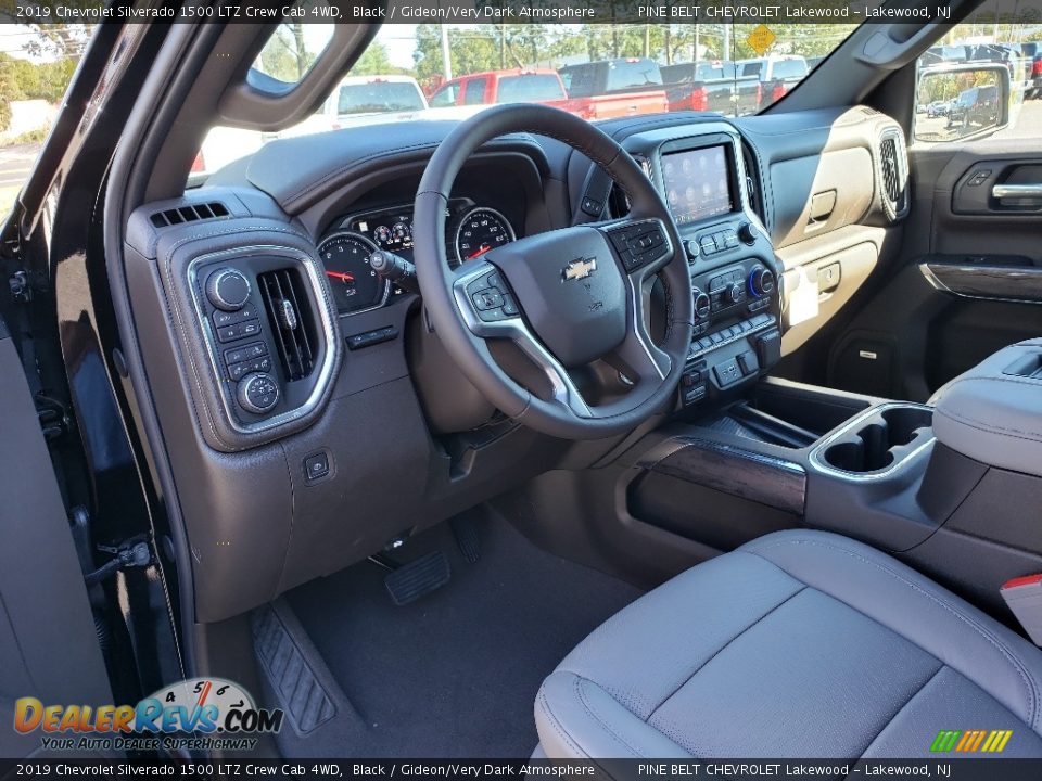 Gideon/Very Dark Atmosphere Interior - 2019 Chevrolet Silverado 1500 LTZ Crew Cab 4WD Photo #8