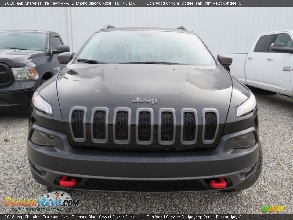 2018 Jeep Cherokee Trailhawk 4x4 Diamond Black Crystal Pearl / Black Photo #6