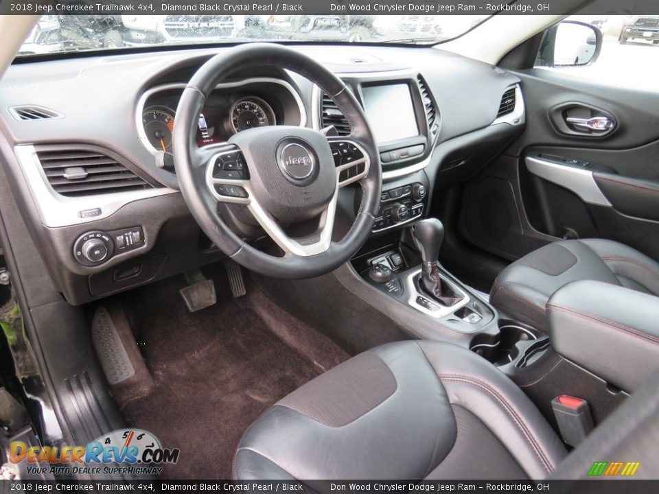 2018 Jeep Cherokee Trailhawk 4x4 Diamond Black Crystal Pearl / Black Photo #20