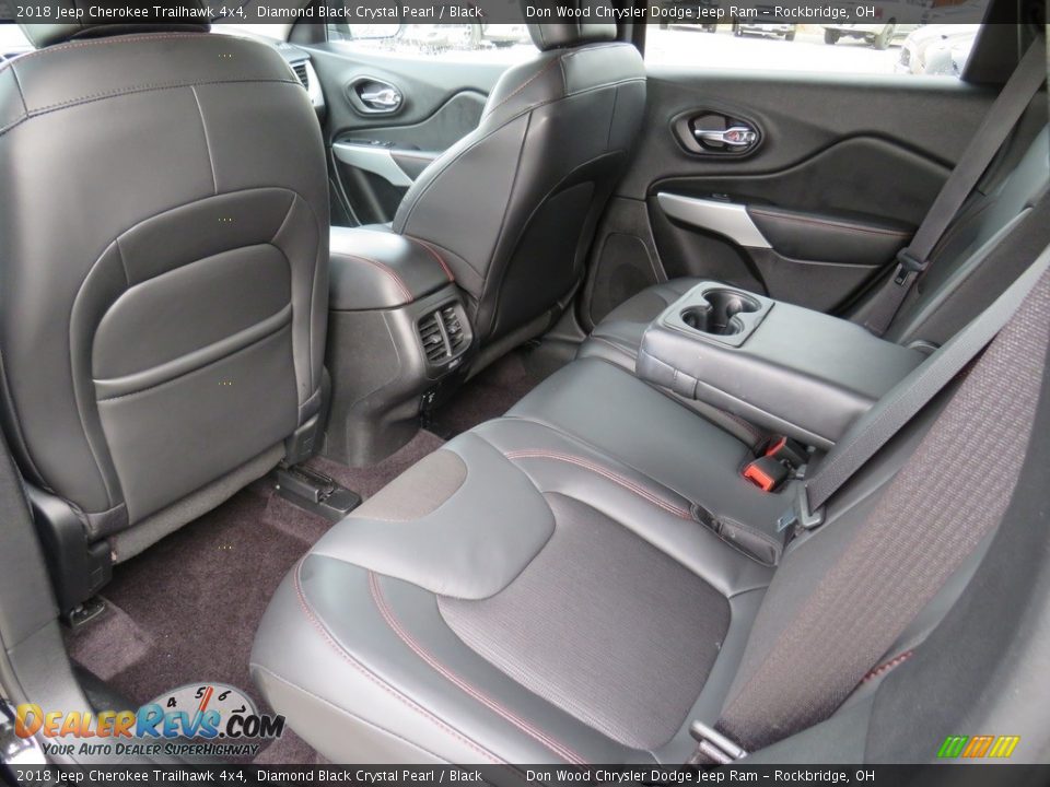 2018 Jeep Cherokee Trailhawk 4x4 Diamond Black Crystal Pearl / Black Photo #23