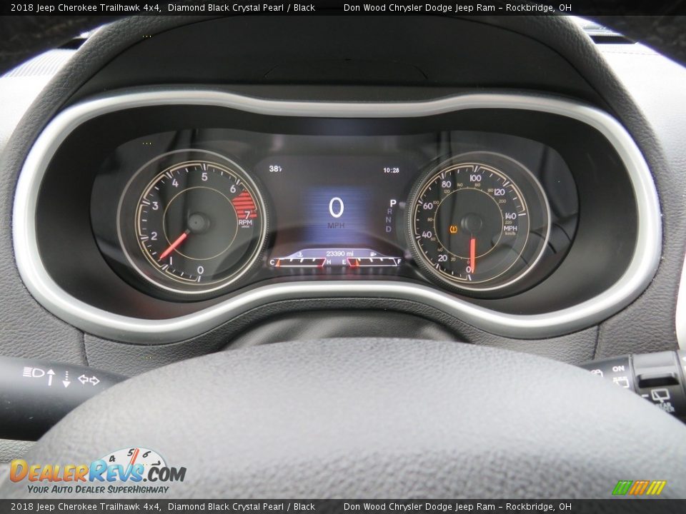 2018 Jeep Cherokee Trailhawk 4x4 Diamond Black Crystal Pearl / Black Photo #33