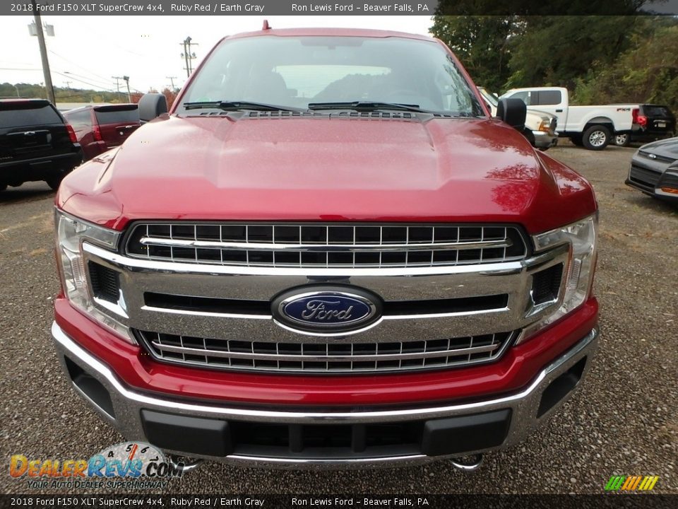 2018 Ford F150 XLT SuperCrew 4x4 Ruby Red / Earth Gray Photo #7