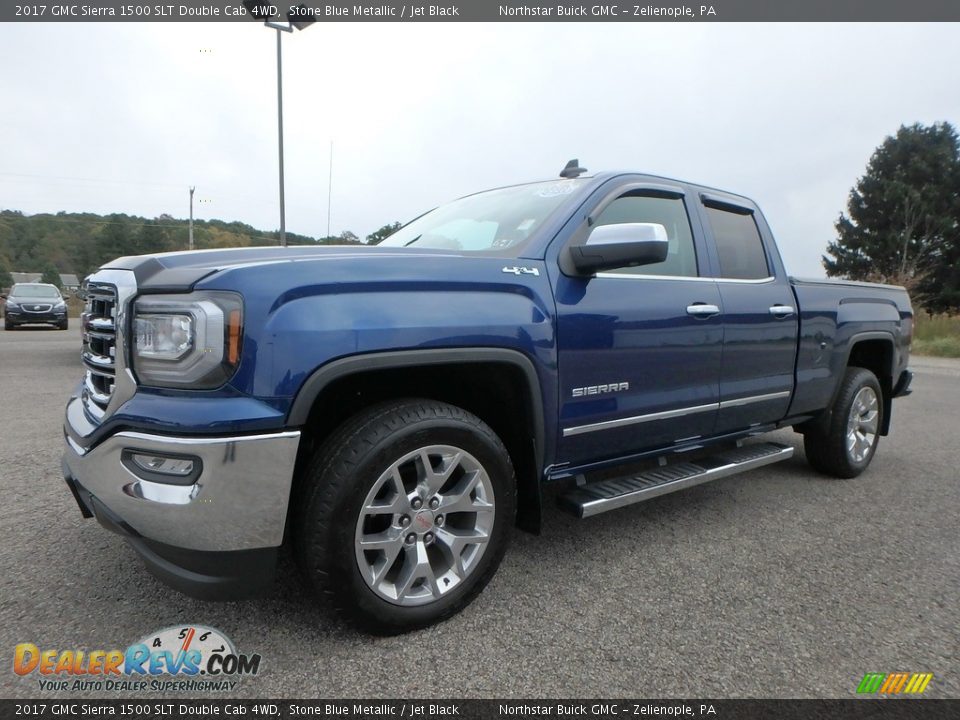 2017 GMC Sierra 1500 SLT Double Cab 4WD Stone Blue Metallic / Jet Black Photo #1