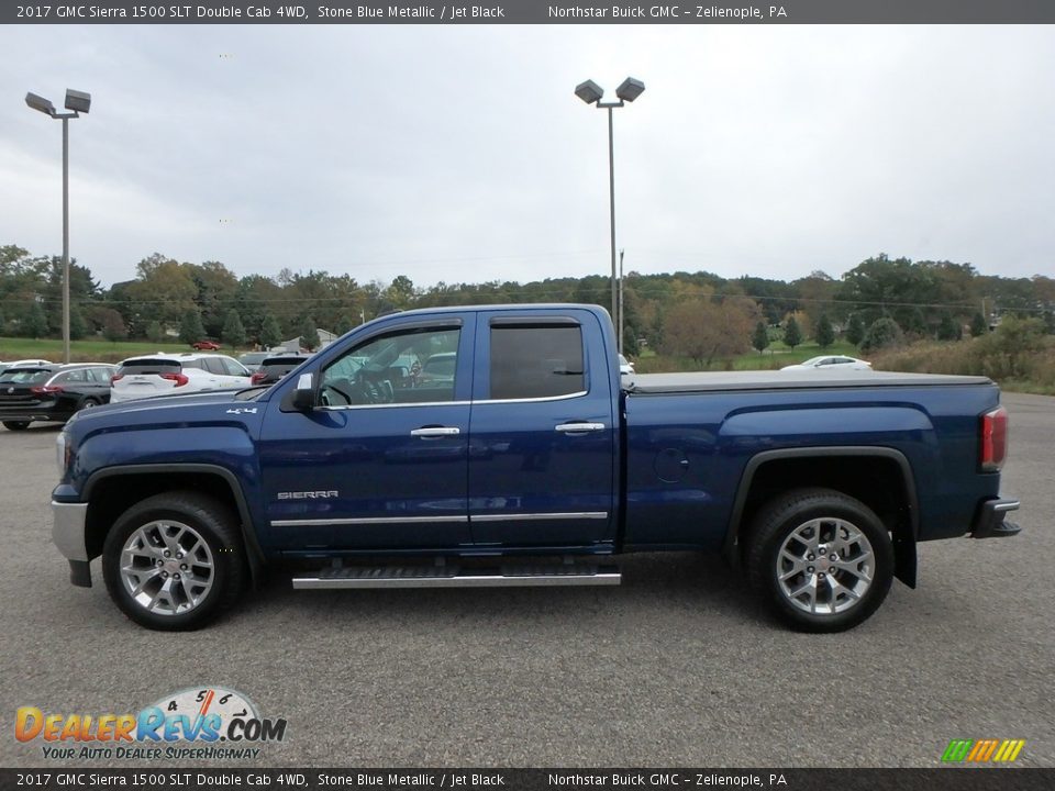 2017 GMC Sierra 1500 SLT Double Cab 4WD Stone Blue Metallic / Jet Black Photo #14