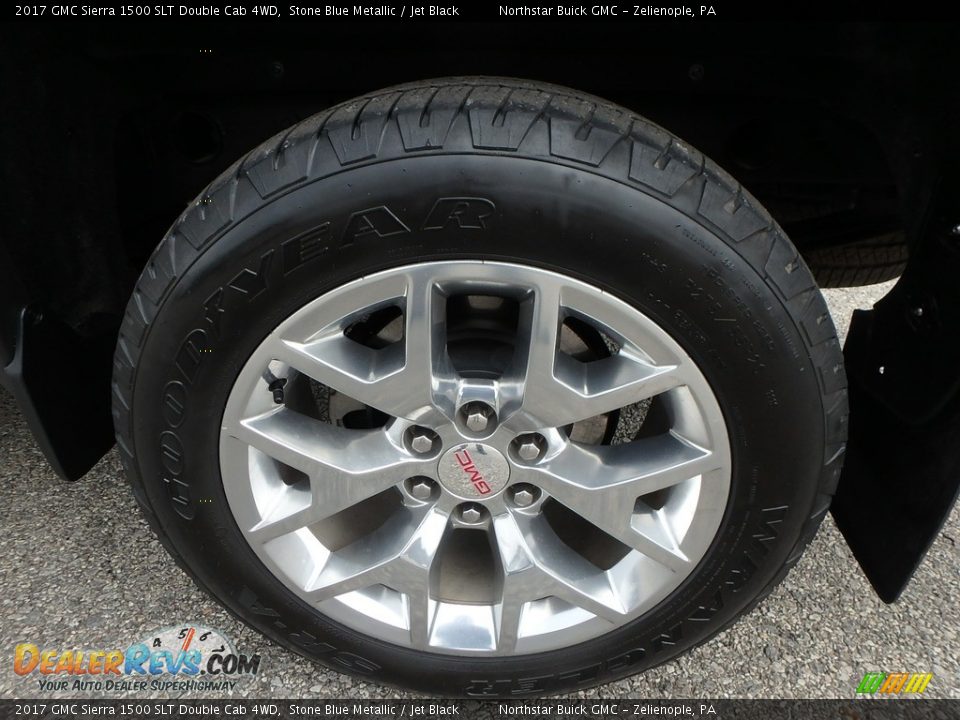 2017 GMC Sierra 1500 SLT Double Cab 4WD Stone Blue Metallic / Jet Black Photo #15