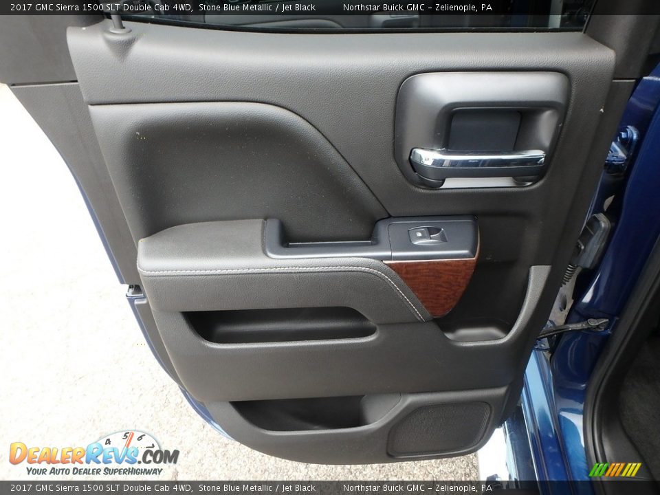 2017 GMC Sierra 1500 SLT Double Cab 4WD Stone Blue Metallic / Jet Black Photo #19