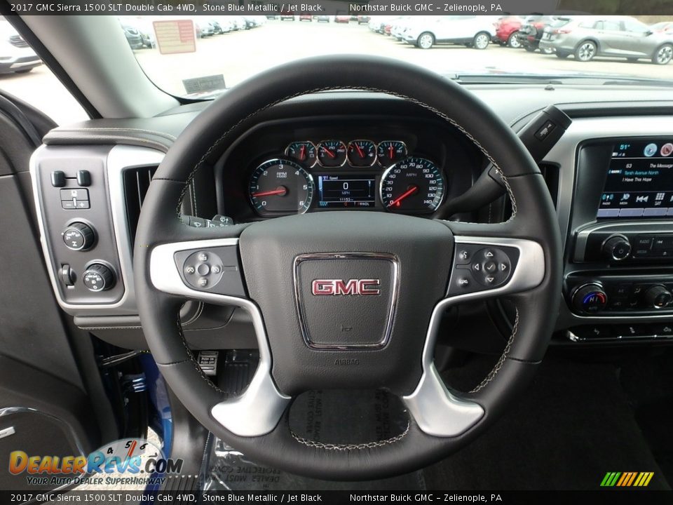 2017 GMC Sierra 1500 SLT Double Cab 4WD Stone Blue Metallic / Jet Black Photo #24