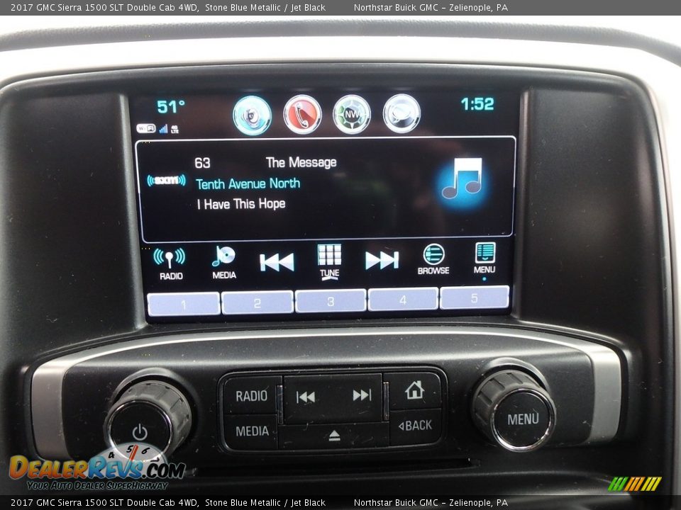 2017 GMC Sierra 1500 SLT Double Cab 4WD Stone Blue Metallic / Jet Black Photo #27