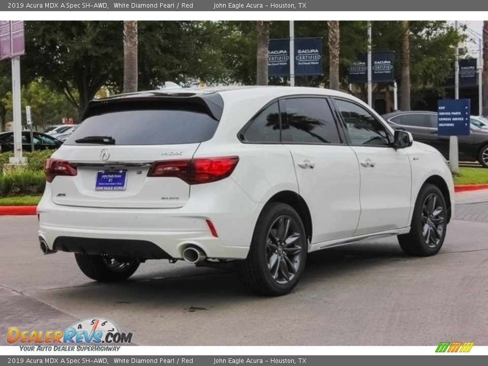 2019 Acura MDX A Spec SH-AWD White Diamond Pearl / Red Photo #7