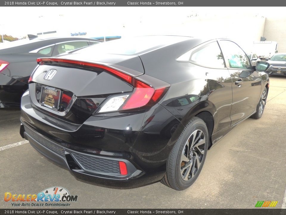 2018 Honda Civic LX-P Coupe Crystal Black Pearl / Black/Ivory Photo #4