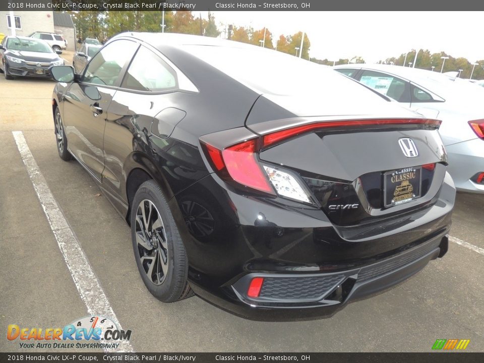 2018 Honda Civic LX-P Coupe Crystal Black Pearl / Black/Ivory Photo #5