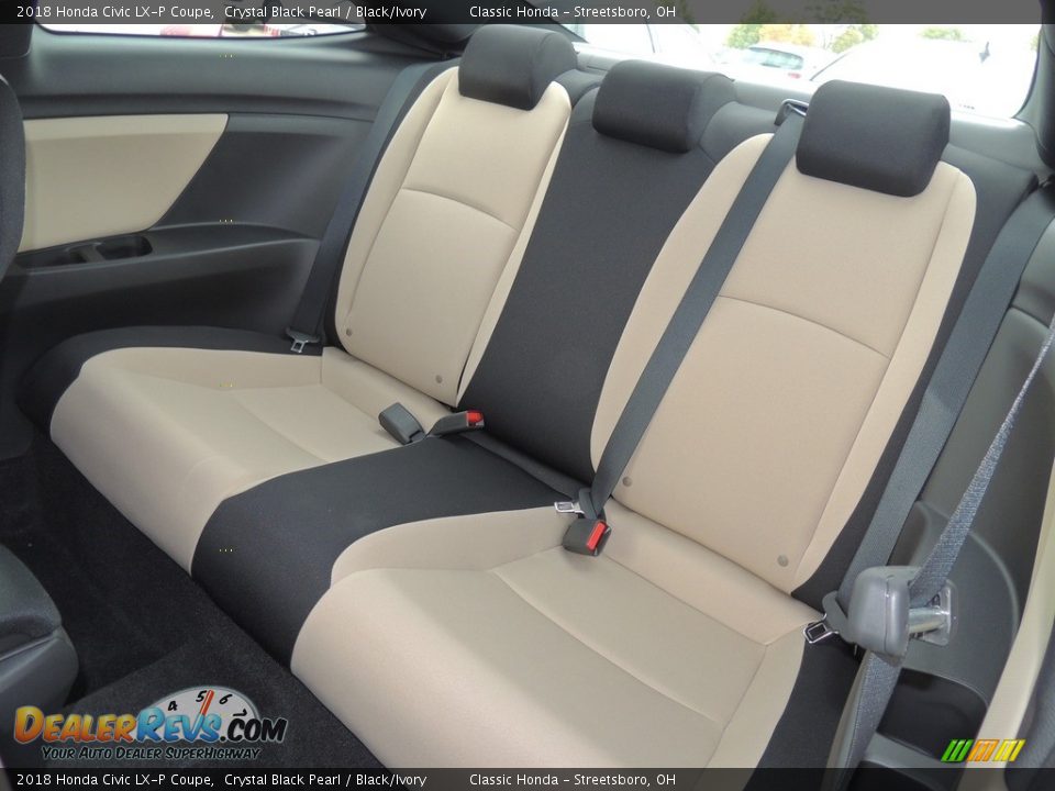 2018 Honda Civic LX-P Coupe Crystal Black Pearl / Black/Ivory Photo #9