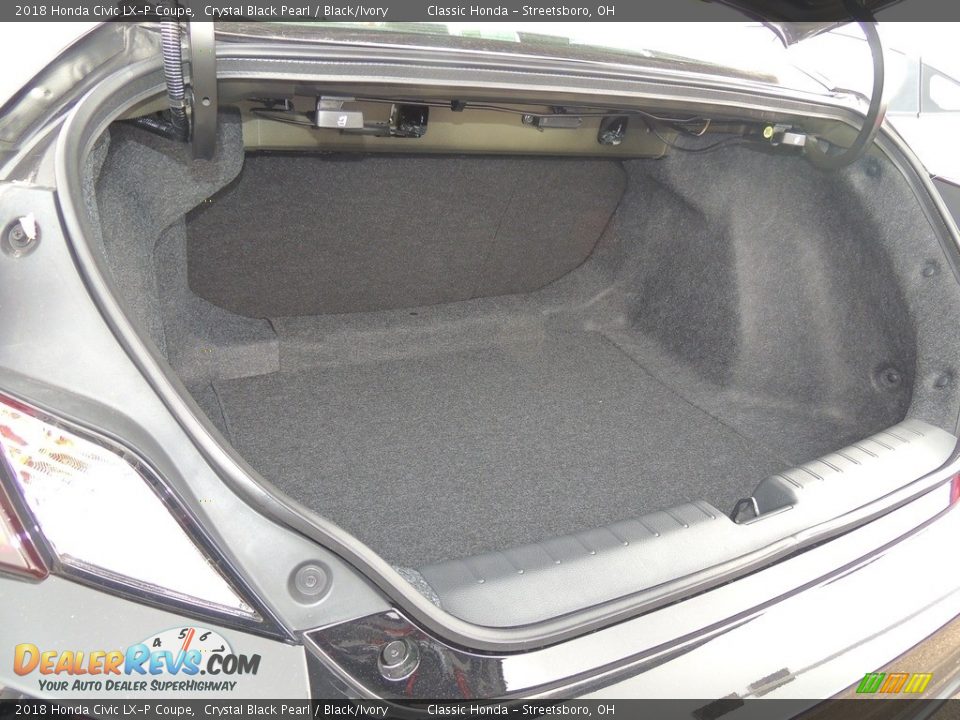 2018 Honda Civic LX-P Coupe Crystal Black Pearl / Black/Ivory Photo #10