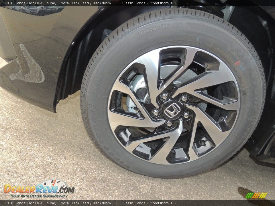 2018 Honda Civic LX-P Coupe Crystal Black Pearl / Black/Ivory Photo #11