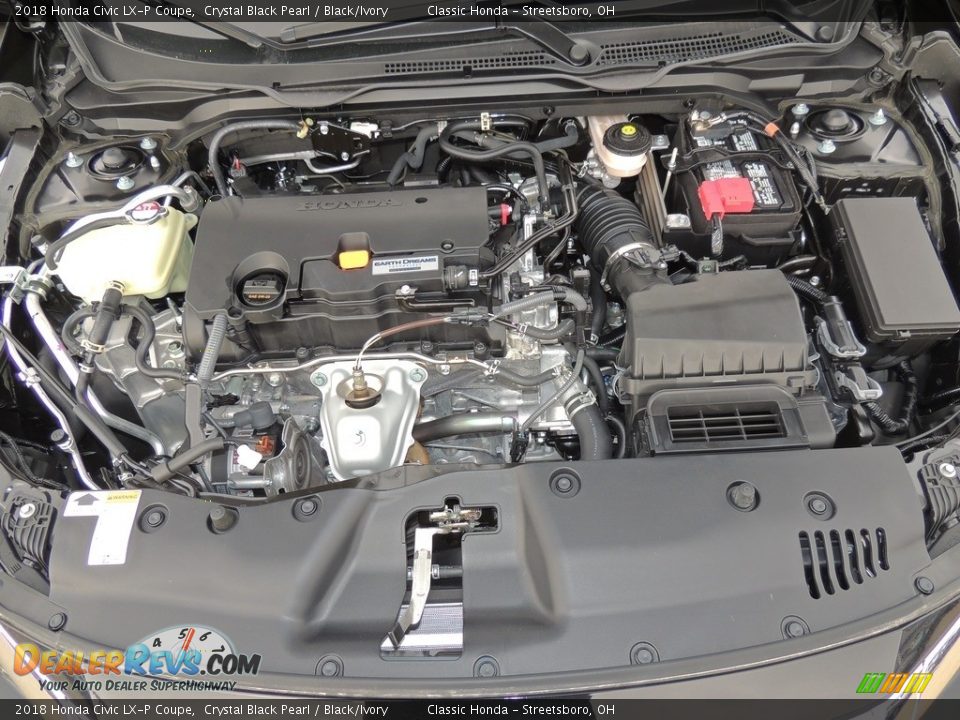 2018 Honda Civic LX-P Coupe Crystal Black Pearl / Black/Ivory Photo #12