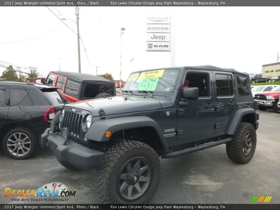 2017 Jeep Wrangler Unlimited Sport 4x4 Rhino / Black Photo #1